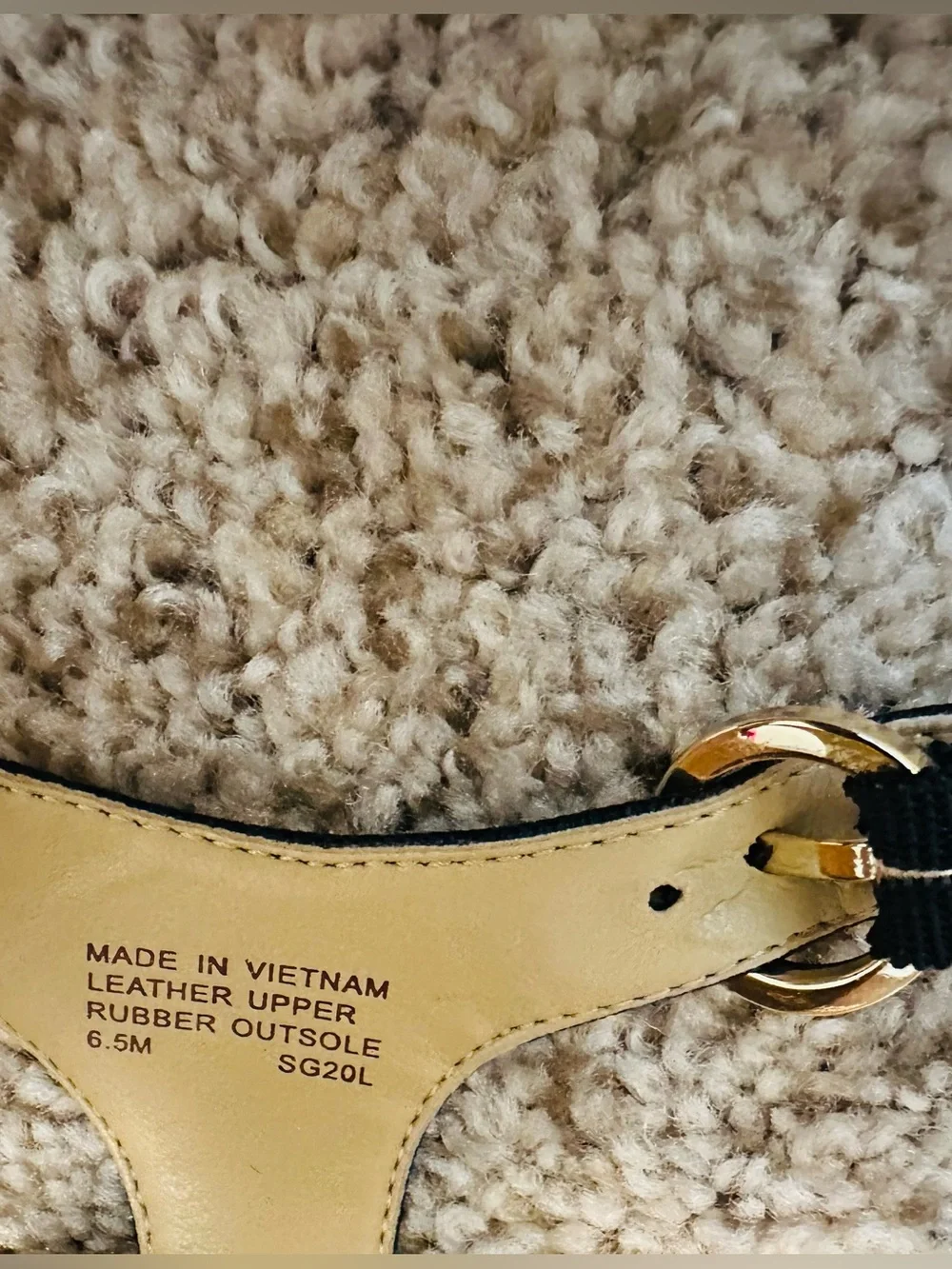 Michael Kors Black Leather Espadrille Wedge Sandals MK t-strap Gold Logo Sz 6.5